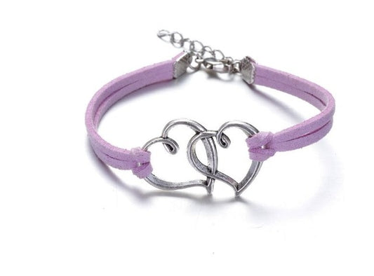 Infinity Double Heart Charm Handmade Bracelet