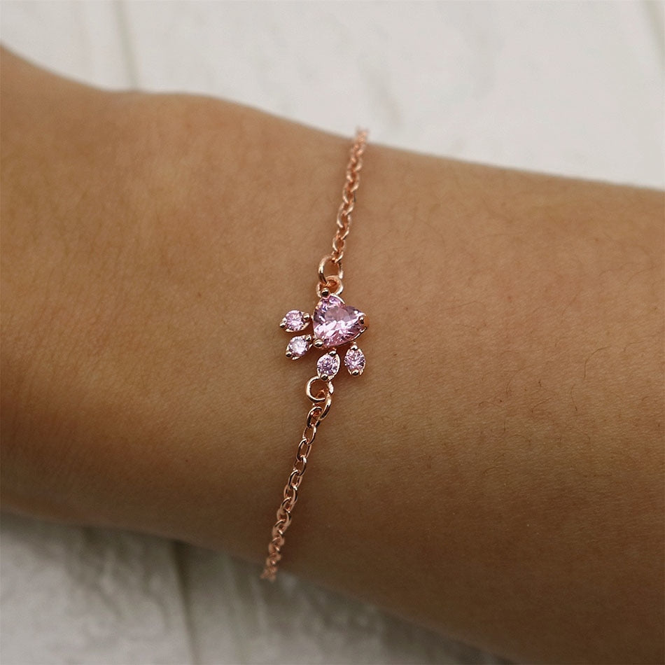 Crystal Paw Print Bracelet  for Women