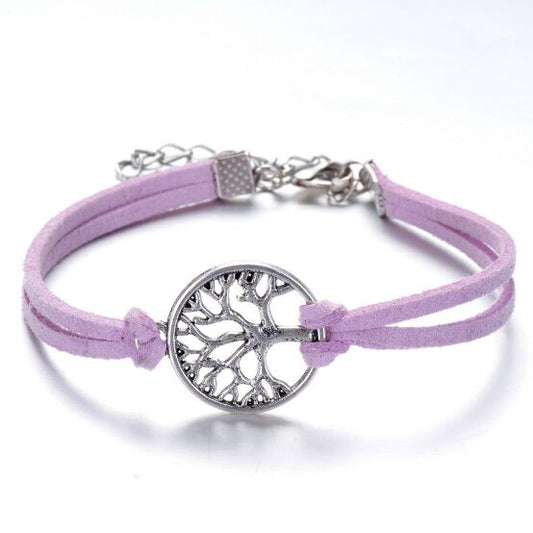 Tree of Life Infinity Charm Leather Bracelet