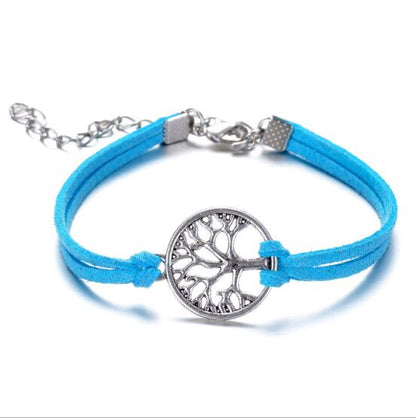 Tree of Life Infinity Charm Leather Bracelet