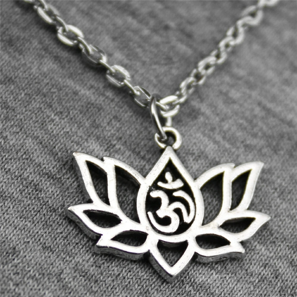 Lotus  Om Pendant Necklace For Women