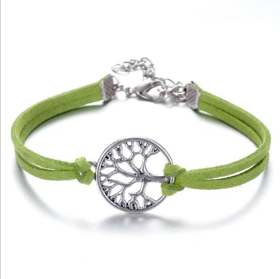 Tree of Life Infinity Charm Leather Bracelet