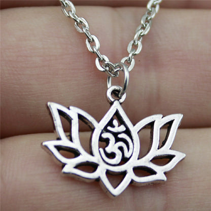 Lotus  Om Pendant Necklace For Women