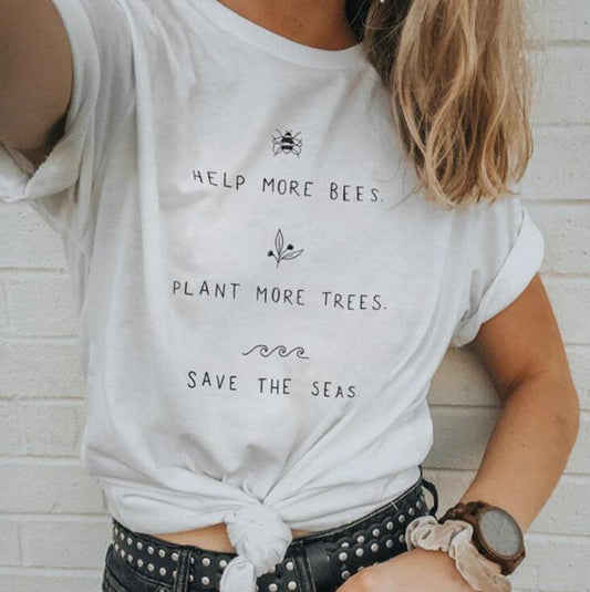 Help More Bees  Graphic T Shirts