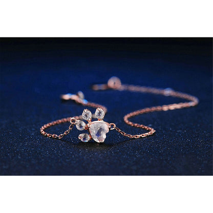 Crystal Paw Print Bracelet  for Women