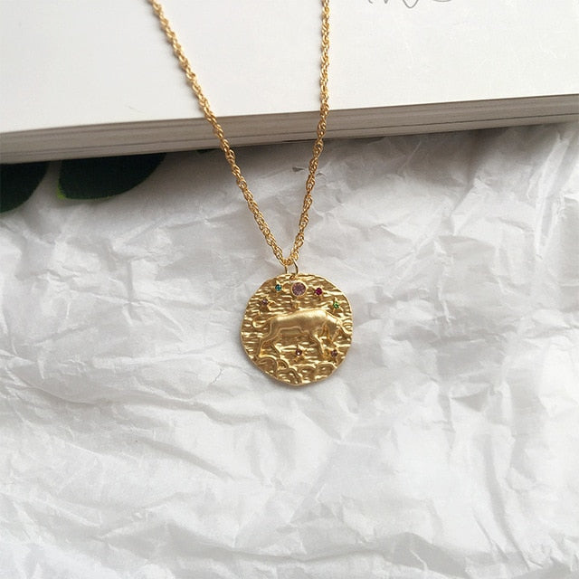 Zodiac Gold Constellation Necklace for Women