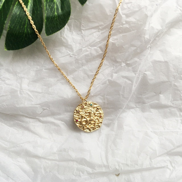 Zodiac Gold Constellation Necklace for Women