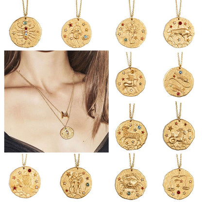 Zodiac Gold Constellation Necklace for Women