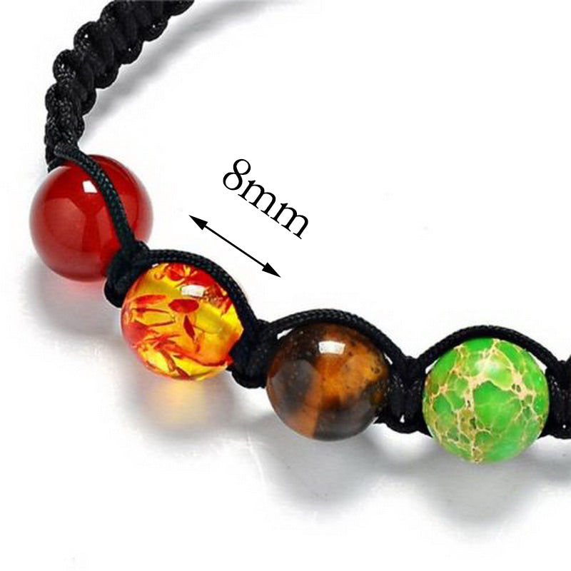 8mm Big Beads 7 Chakra Bracelet