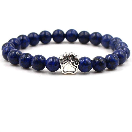 Paw Footprint Colorful Natural Stone Beads Bracelets