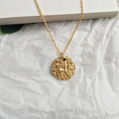 Zodiac Gold Constellation Necklace for Women