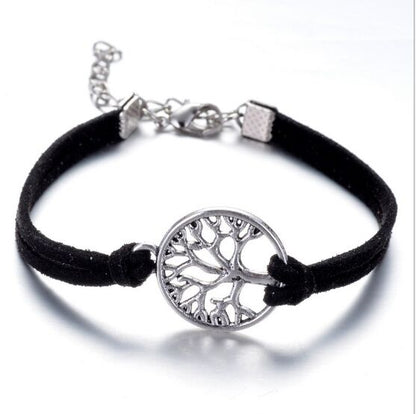 Tree of Life Infinity Charm Leather Bracelet