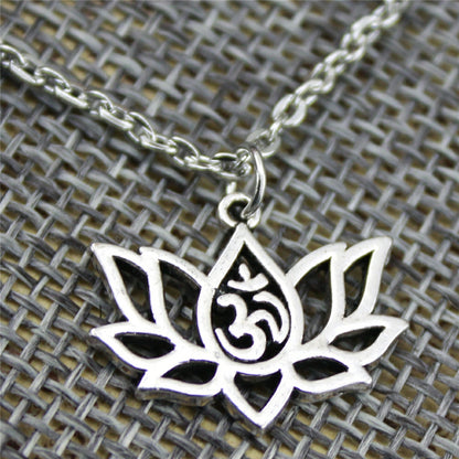 Lotus  Om Pendant Necklace For Women